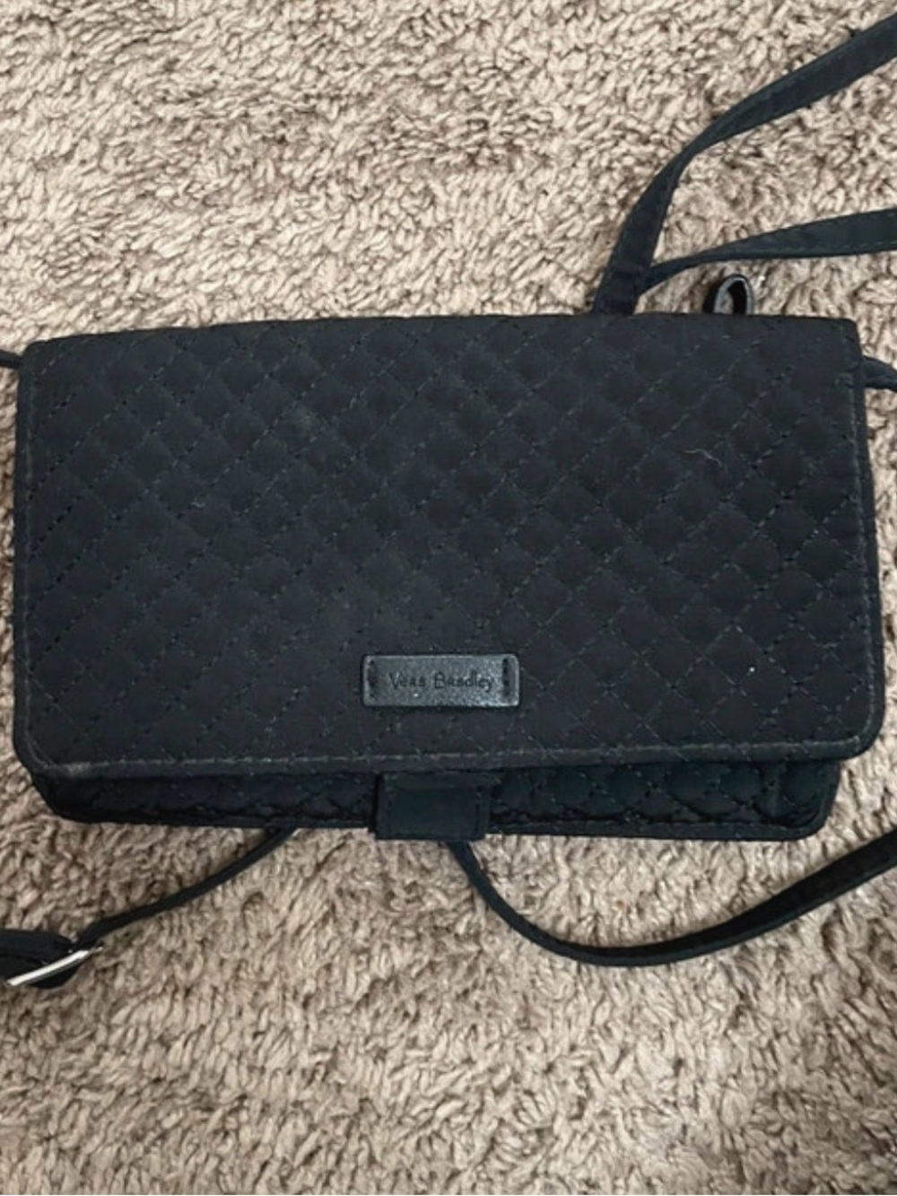 Vera Bradley Quilted Black Wallet Clutch